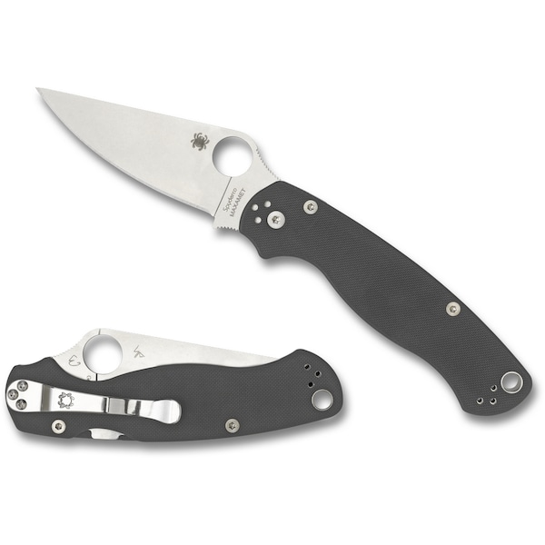 Spyderco 2024 Spyderco Para Military 2 G-10 Gray Maxamet Plain SPY-C81GPDGY2 - main